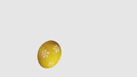 Easter Egg Bouncing Screensaver Yellow Flowers Pattern Alpha Channel 75 Degr Stock Footage 303705327