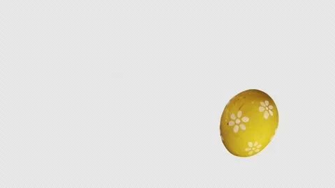 Easter Egg Bouncing Screensaver Yellow Flowers Pattern Alpha Channel 15 Degr Stock Footage 303705905