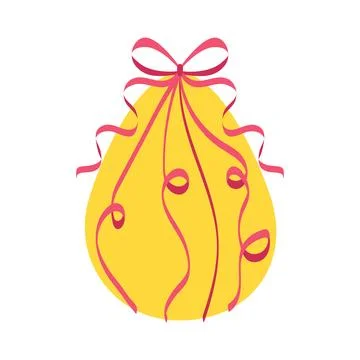 Easter egg with a bow. Happy Easter, decorated egg for spring holiday cards.. Stock Illustration