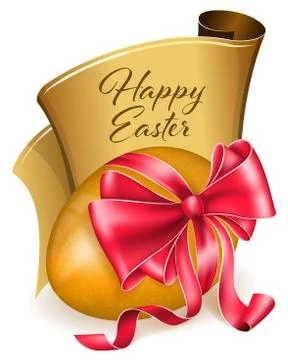 Easter egg with bow Stock Illustration