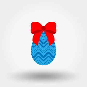 Easter egg with bow Stock Illustration