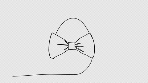 Easter egg with a bow, one line drawing animation. Video clip with alpha channel Stock Footage 264117576