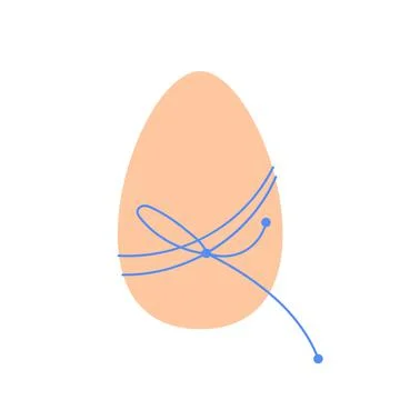 Easter Egg with Bow in simple flat style Illustrazione stock