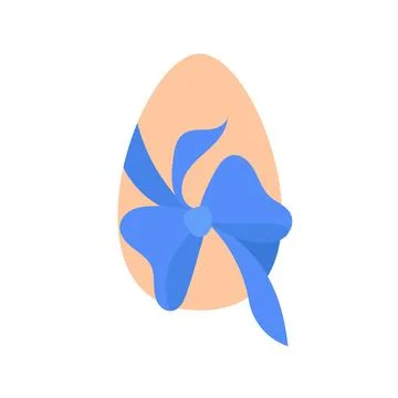 Easter Egg with Bow in simple flat style Stock Illustration