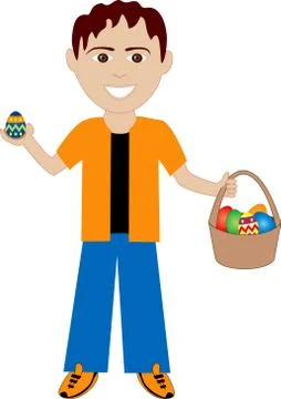 Easter Egg Boy Stock Illustration