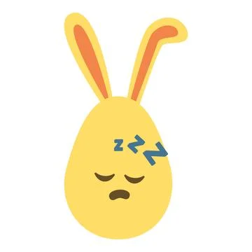 An Easter egg with bright emotions and bunny ears. Easter holiday concept Stock Illustration