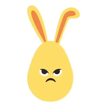 An Easter egg with bright emotions and bunny ears. Easter holiday concept Stock Illustration