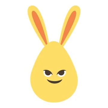 An Easter egg with bright emotions and bunny ears. Easter holiday concept Stock Illustration