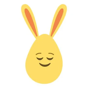 An Easter egg with bright emotions and bunny ears. Easter holiday concept Stock Illustration