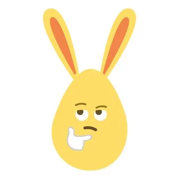 An Easter egg with bright emotions and bunny ears. Easter holiday concept Stock Illustration