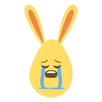 An Easter egg with bright emotions and bunny ears. Easter holiday concept Stock Illustration