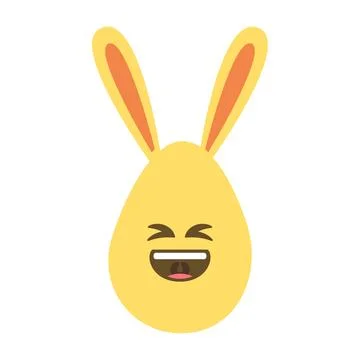An Easter egg with bright emotions and bunny ears. Easter holiday concept Stock Illustration