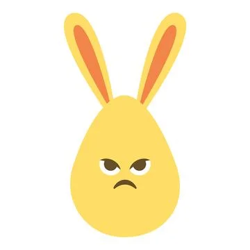 An Easter egg with bright emotions and bunny ears. Easter holiday concept Stock Illustration
