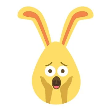 An Easter egg with bright emotions and bunny ears. Easter holiday concept Stock Illustration