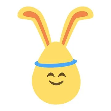 An Easter egg with bright emotions and bunny ears. Easter holiday concept Stock Illustration