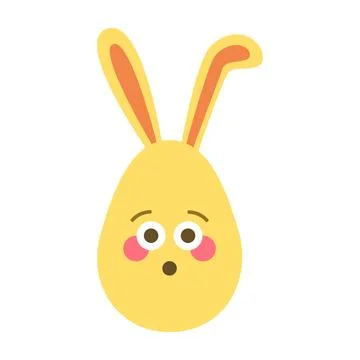 An Easter egg with bright emotions and bunny ears. Easter holiday concept Stock Illustration