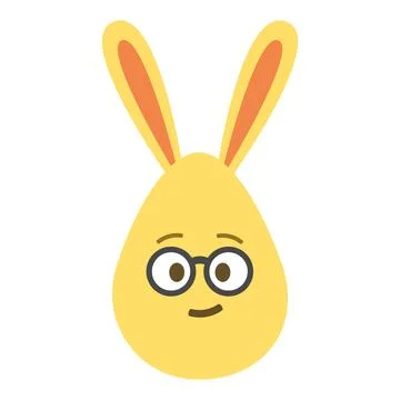 An Easter egg with bright emotions and bunny ears. Easter holiday concept Stock Illustration