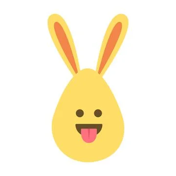 An Easter egg with bright emotions and bunny ears. Easter holiday concept Stock Illustration