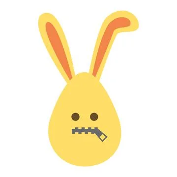 An Easter egg with bright emotions and bunny ears. Easter holiday concept Stock Illustration
