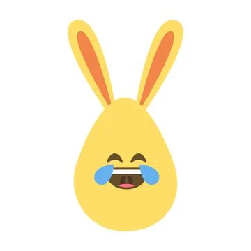 An Easter egg with bright emotions and bunny ears. Easter holiday concept Stock Illustration