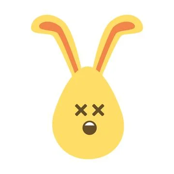 An Easter egg with bright emotions and bunny ears. Easter holiday concept Stock Illustration