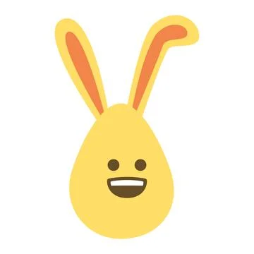 An Easter egg with bright emotions and bunny ears. Easter holiday concept Stock Illustration
