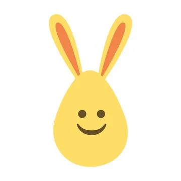An Easter egg with bright emotions and bunny ears. Easter holiday concept Stock Illustration