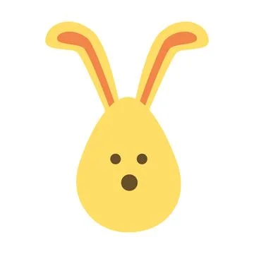 An Easter egg with bright emotions and bunny ears. Easter holiday concept Stock Illustration