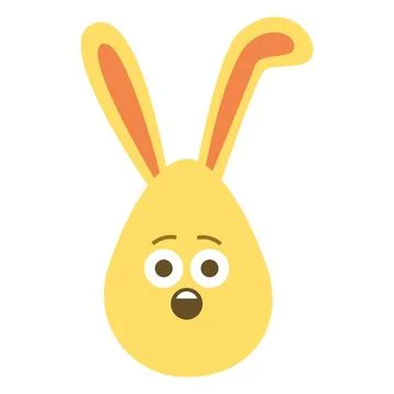 An Easter egg with bright emotions and bunny ears. Easter holiday concept Stock Illustration