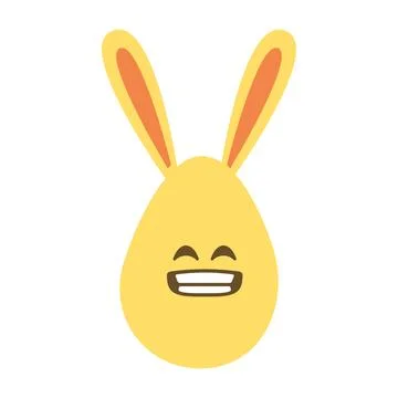 An Easter egg with bright emotions and bunny ears. Easter holiday concept Stock Illustration