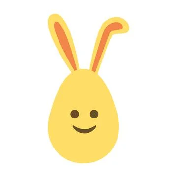 An Easter egg with bright emotions and bunny ears. Easter holiday concept Stock Illustration