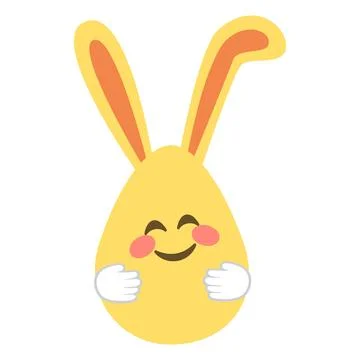 An Easter egg with bright emotions and bunny ears. Easter holiday concept Stock Illustration