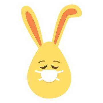 An Easter egg with bright emotions and bunny ears. Easter holiday concept Stock Illustration