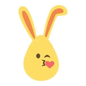 An Easter egg with bright emotions and bunny ears. Easter holiday concept Stock Illustration