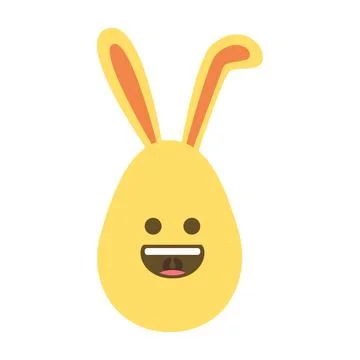 An Easter egg with bright emotions and bunny ears. Easter holiday concept Stock Illustration