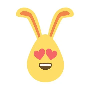 An Easter egg with bright emotions and bunny ears. Easter holiday concept Stock Illustration