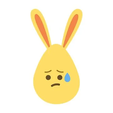 An Easter egg with bright emotions and bunny ears. Easter holiday concept Stock Illustration