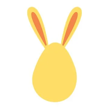 An Easter egg with bright emotions and bunny ears. Easter holiday concept Stock Illustration