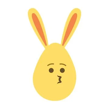 An Easter egg with bright emotions and bunny ears. Easter holiday concept Stock Illustration