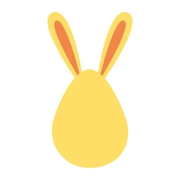 An Easter egg with bright emotions and bunny ears. Easter holiday concept Stock Illustration