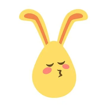 An Easter egg with bright emotions and bunny ears. Easter holiday concept Stock Illustration