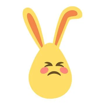 An Easter egg with bright emotions and bunny ears. Easter holiday concept Stock Illustration