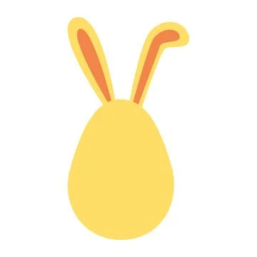 An Easter egg with bright emotions and bunny ears. Easter holiday concept Stock Illustration