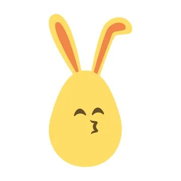 An Easter egg with bright emotions and bunny ears. Easter holiday concept Stock Illustration