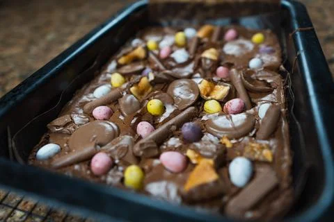 Easter Egg Brownie Bake Stock Photos