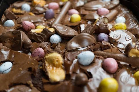 Easter Egg Brownie Bake Stock Photos