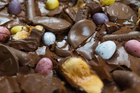 Easter Egg Brownie Bake Stock Photos