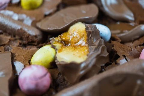 Easter Egg Brownie Bake Stock Photos