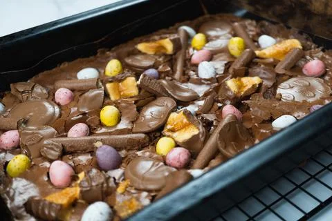 Easter Egg Brownie Bake Stock Photos