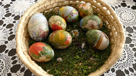 Easter Egg Bucket  Stock Footage 48466951